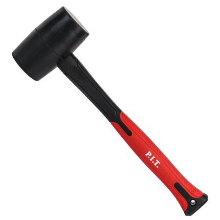 Киянка резиновая с фиберглассовой рукояткой (680 г, черная, двухкомп. рукоятка) - HHAF03-R024 PIT
