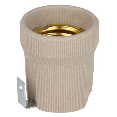 Патрон Е27 керамический белый с держателем - Б0069217 ЭРА