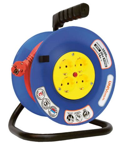 Удлинитель на катушке 4х30м 16А IP20 ВЕМ-250 ПВС 3х1.5 термозащита с защ. крышкой UNIVersal 9634157 Союз