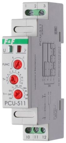 Реле времени PCU-511 (многофункц. 230В 8А 1перекл. IP20 монтаж на DIN-рейке) F&F EA02.001.010 Евроавтоматика