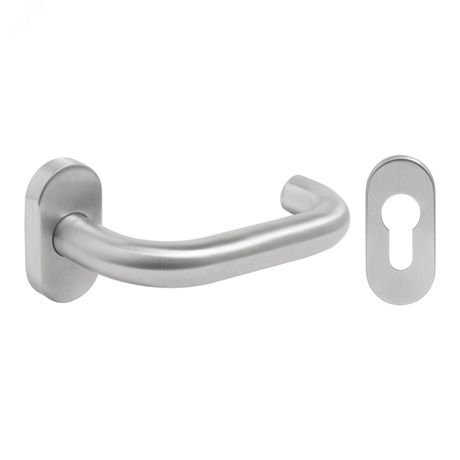 Комплект ручек БУЛАТ РФ 02У.09НС AISI 304 INOX нержавеющая сталь с узкой накладкой под МЦ - 14864 ПТК