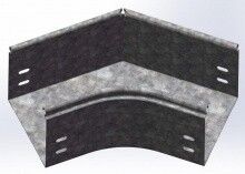 Угол плоский плавный 45 град. к лотку 400х80, толщ. 0,7 мм, Сендзимир цинк, 035648 | УПТП45-400х80-0,7-R100-СЦ Ostec УПТп-400х80 (135 град.)