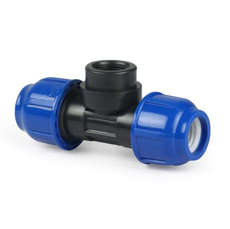 Тройник компрессионный внутр. резьба PN16 d50х1 1/2дюйм для ПЭ труб RTP 14431