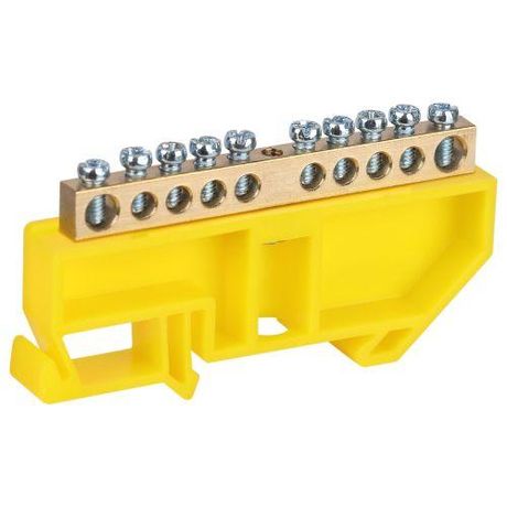 Шина NO-224-90 PE земля на DIN-изоляторе ШНИ-6х9-10-Д-желтый | Б0062913 ЭРА