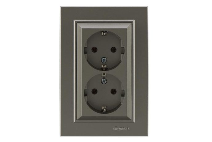 Розетка 2-я с/з СП (Новый дизайн) Karea 16А IP20 бел. Makel 56052057