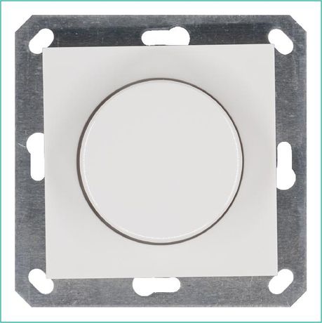 Светорегулятор поворотно-нажимной (диммер) LED 30-400Вт 1gang 2way механизм бел. глянцевый Jasmart G4012W