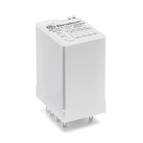 Реле миниатюрное универсальное электромеханическое, монтаж в розетку, 4CO 7A, контакты AgNi, катушка 110В АC, степень защиты RTI, опции: нет, специальная версия для Ж/Д-транспорта - 55.34.8.110.0000T FINDER 553481100000T