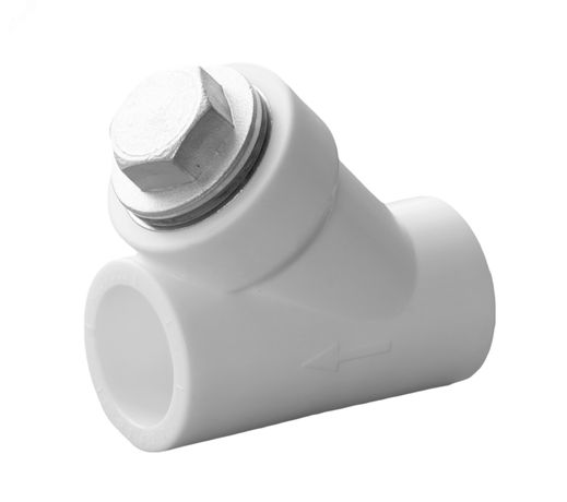 Фильтр сетчатый 32 ВВ косой, полипропиленовый PPR белый - 9100303201 Политэк