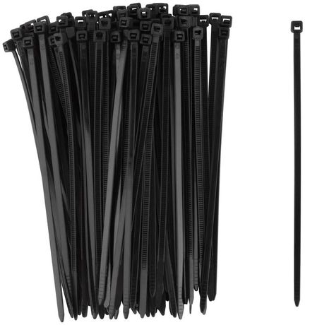 Хомуты нейлоновые для проводов, черные 100 шт., 3,6х150 мм - 60348 РОС