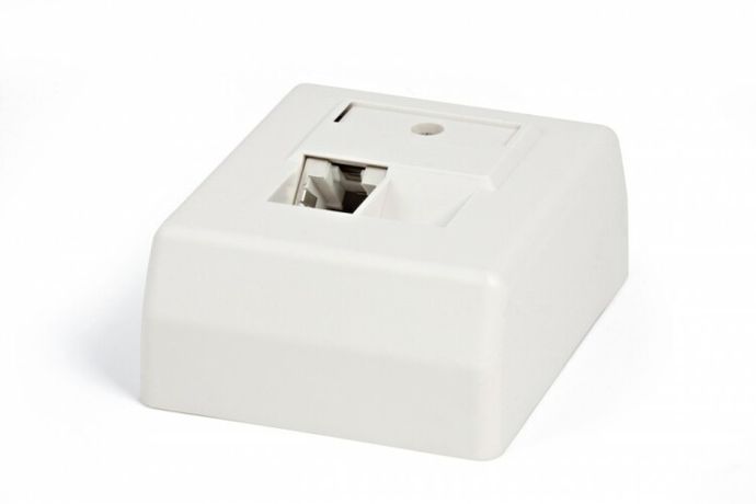 Розетка компьютерная 1-м SB-GTS1-8P8C-C5E-SH-WH RJ45 CAT.5E настен. Hyperline 22913