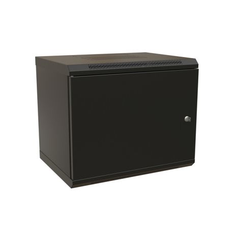 Шкаф настенный 19-дюймовый 19'''' 15U 775x600х600мм металлическая передняя дверь с замком черный RAL 9004 WRline '''' - 520252