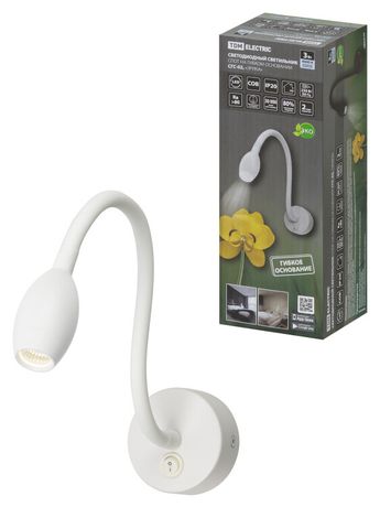 Спот на гибком основании СГС-02, 3 Вт, COB, 270 лм, 4000 К, IP20, "Эрика", с выкл., белый | SQ0358-0382 TDM