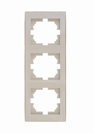 Рамка RAIN тройная вертикальная крем с боковой вставкой - 703-0303-153 LEZARD