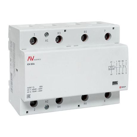 Контактор модульный КМ 80А 2NO+2NC 230VAC (6 мод.) AVERES | km-av-6-80-22-230V EKF