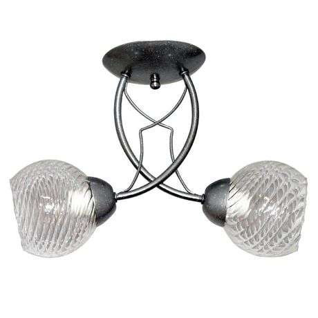 Светильник "Милана" 121 (Плафон 8274) НСБ 01-2х60-106 Е27 (ИМ) потолочный матов.хром Элетех 1005405003 1005404775