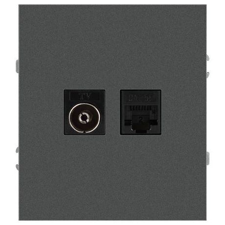 Розетка комбинированная RJ45+TV СП 16А IP20 250В Arktik графит MC Б0070499 MC арт. Б0070499