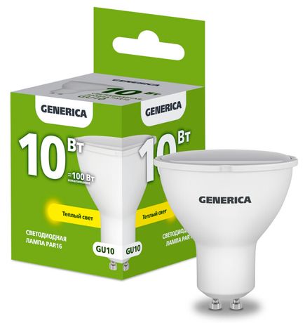 Лампа светодиодная PAR16 софит 10Вт 230В 3000К GU10 | LL-PAR16-10-230-30-GU10-G GENERICA IEK