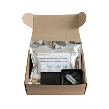 Коробка распределительная двухкомпонентная (HF) с компаундом и 4-кл. зажимами, сечение до 1,5 мм², 80х80х40 черная IP68| PR80.0175 | Промрукав Строитель