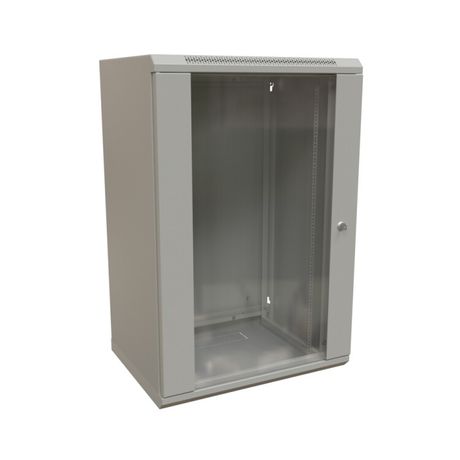 Шкаф настенный 19-дюймовый 19'''' 22U 1086x600х600мм стеклянная дверь с перфорацией ручка замком серый RAL 7035 WRline '''' - 521014