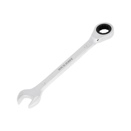 Ключ комбинированный трещоточный 17 мм, CrV, зеркальный хром | 12-5812-1 REXANT MEET