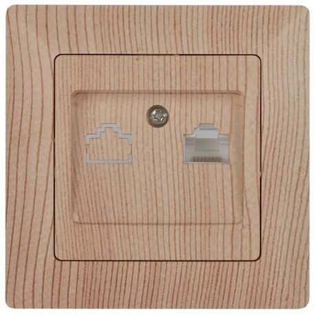 Розетка информационная RJ45, СУ, Solo, сосна, 4-303-11 - Б0043388 ЭРА