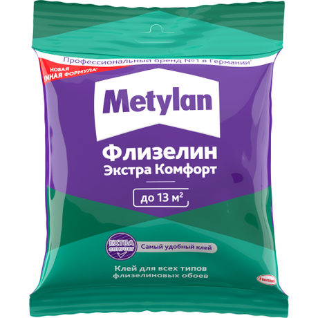 Клей обойный Метилан Флизелин Экстра Комфорт 90г (пакетик) Момент Б0059303