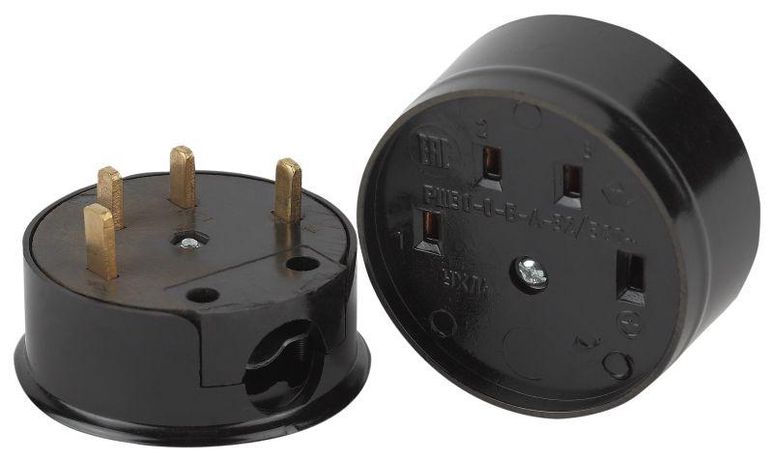 Соединитель электрический 1-м ОП 9-804-06 32А IP20 380В 3P+N (СЭ 30-В-А-32/380) карболит Intro Б0050375 ЭРА