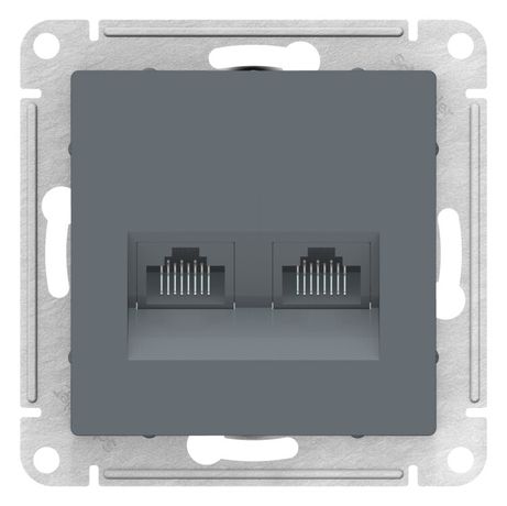 Механизм розетки компьютерной 2-м ATLAS DESIGN RJ45 + кат.5e грифель SchE ATN000785 APC