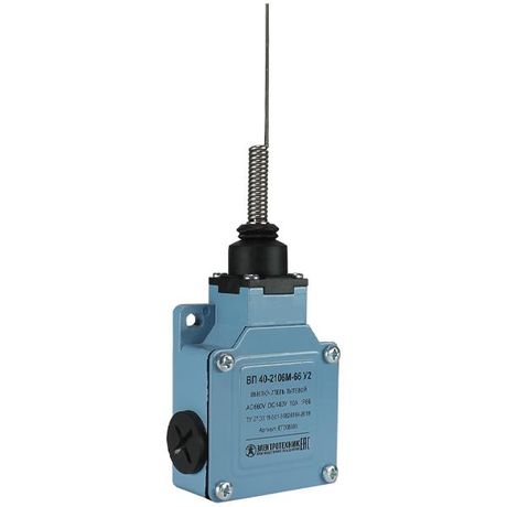 Выключатель путевой ВП 40-2106М-66 У2 1НО+1НЗ IP66 рычаг пружинный "кошачий ус" мгновенный без сальника Электротехник ET008688