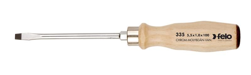 Отвертка с деревянной рукояткой ударная SL 3,5Х0,6 | 33503590 Felo
