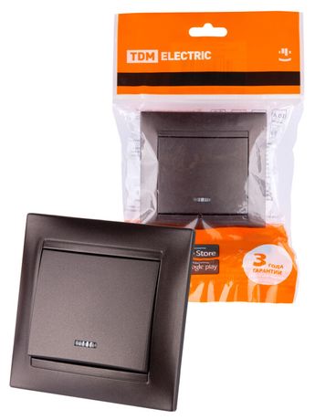 Выключатель 1 кл. с подсветкой 10А шоколад "Лама" | SQ1815-0504 TDM