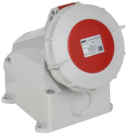 Розетка стационарная ССИ-1252 32А-6ч 380В 3P+PE+N IP67 | PSR12-032-5-0-67 IEK IEK (ИЭК) арт. PSR12-032-5-0-67