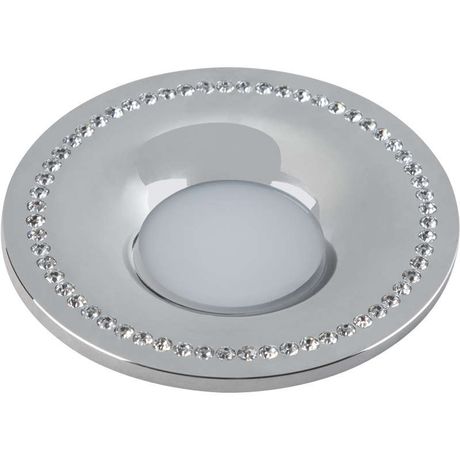 Светильник декоративный встраиваемый DLS-V103 GU5.3 CHROME "Vernissage" без лампы металл цвет хром отделка стразами литой Fametto 10729