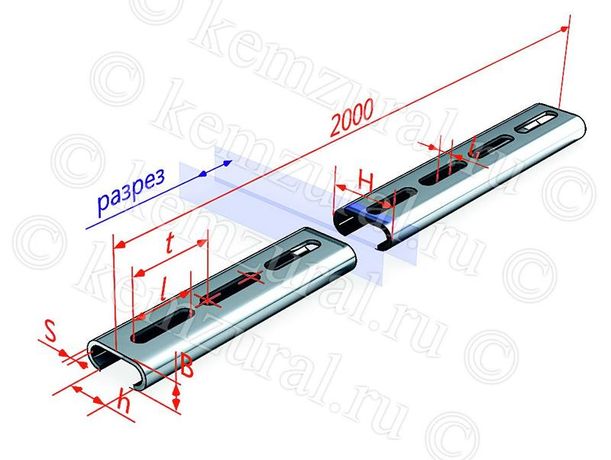 Профиль монтаж. К108/2 (40х20) L2000 сталь 2.0мм С-образ. ХЛ1 КЭМЗ 465 402026 1f
