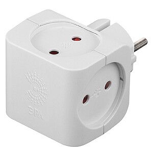 Тройник 4гн, без заземл, со шторками (белый) (10/60/2880) SP-4-W - Б0005103 ЭРА