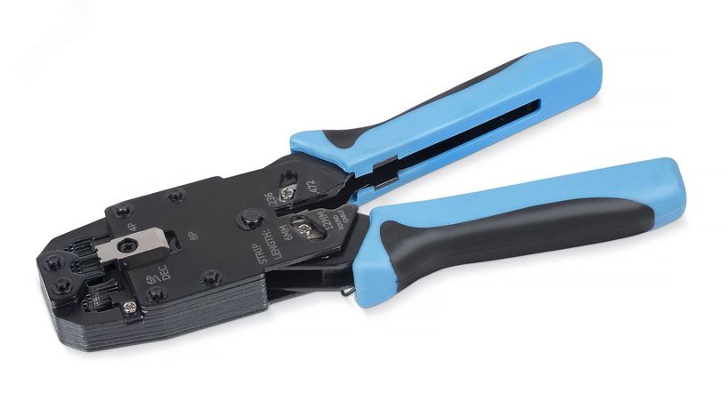 Инструмент обжимной для RJ-45 (8р8с), RJ-11/12 (6р6с, 6р4с, 6р2с), 4р4с, 4р2с, профессиональный - HT-2008A Cabeus 7823c