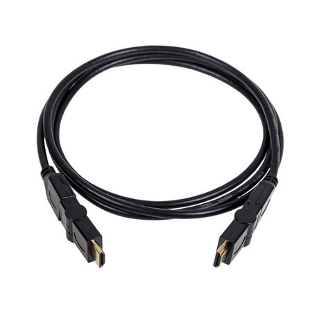 Кабель HDMI - с фильтрами, длина 2 метра, угловой 360 град (GOLD) (PVC пакет), 17-6204-3, REXANT MEET 17-6204-3