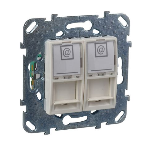 Механизм розетки компьютерной 2-м СП Unica RJ45 кат.5E беж. SchE MGU5.2020.25ZD APC