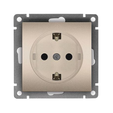 Розетка одноместная UNIVersal серия Афинас/з, с/у, 16А, 220В, шампань (еврослот), механизм - A0028-Br Союз