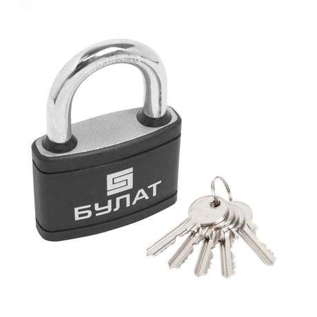 Замок навесной БУЛАТ ВС 367 ПЛ чугунный в пластике 5кл. d=12мм - 14513 ПТК