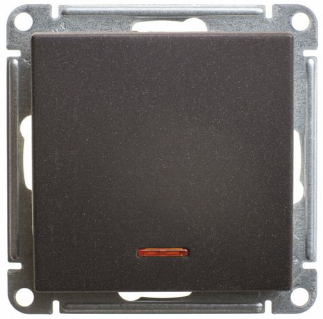 Переключатель проходной 1-кл. СП W59 10А IP20 10AX с подсветкой механизм черн. бархат SE VS610-157-6-86 APC