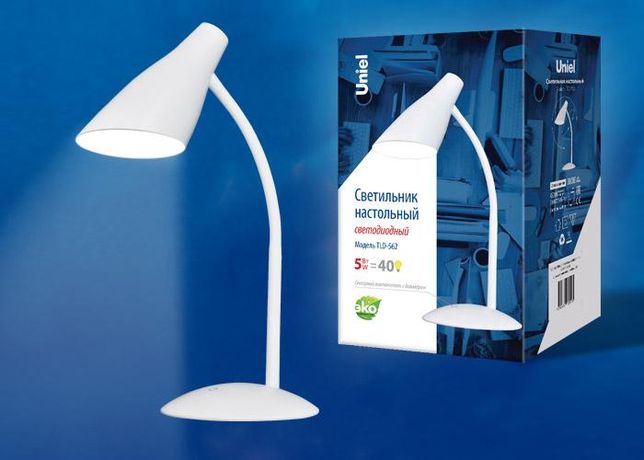 Светильник настольный 5W Сенсорный выключательTLD-562 White/LED/360Lm/4500K/Dimmer Белый - UL-00004464 Uniel