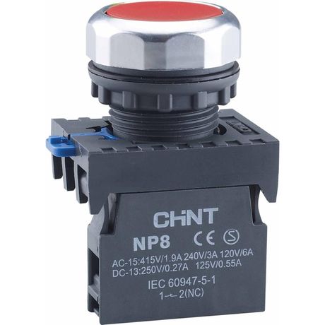 Кнопка управления NP8-01BN/4 без подсветки красная 1НЗ IP65 (R) | 667231 CHINT