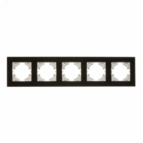 Рамка 5-местн. Ugra стекло черн. GUSI С1150-031