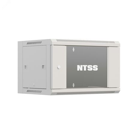 Шкаф настенный телекоммуникационный NTSS W 15U 600х600х770мм, 2 профиля 19, дверь стеклянная, боковые стенки съемные, задняя стенка, разобранный, серый RAL 7035 - УТ000017853 NTSS-W15U6060GS
