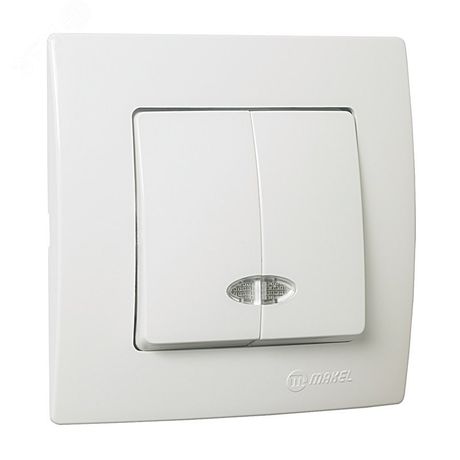 ВЫКЛЮЧАТЕЛЬ 1 КЛАВИШНЫЙ С ПОДСВЕТКОЙ LILLIUM NATURAL KARE - 32001023 Makel