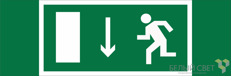 Знак безопасности BL-3511B.E10 "Указ. двери эвакуационного выхода (лев.)" Белый свет a27407 BS