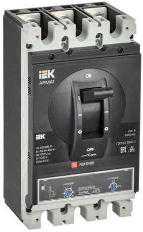 Выключатель автоматический в литом корпусе ARMAT 3P типоразмер I 85кА 630А расцепитель термомагнитный регулируемый - AR-MCCB-3I-085-0630A-ATUC IEK