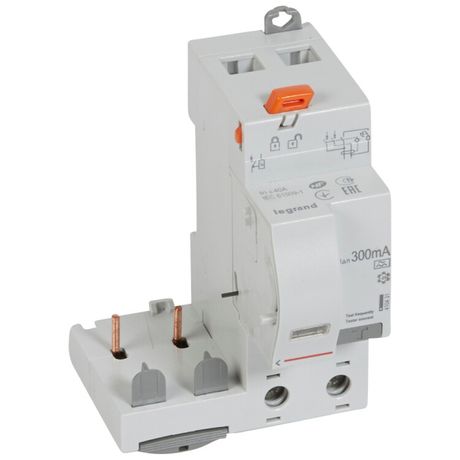 Дифференциальный блок DX3 - тип A 300 мА 2П 230 В~ 40 А 2 модуля | 410431 Legrand