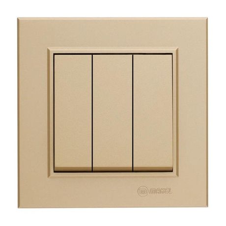 Выключатель 3-кл. СП Karea 10А IP20 латунь Makel 56057091